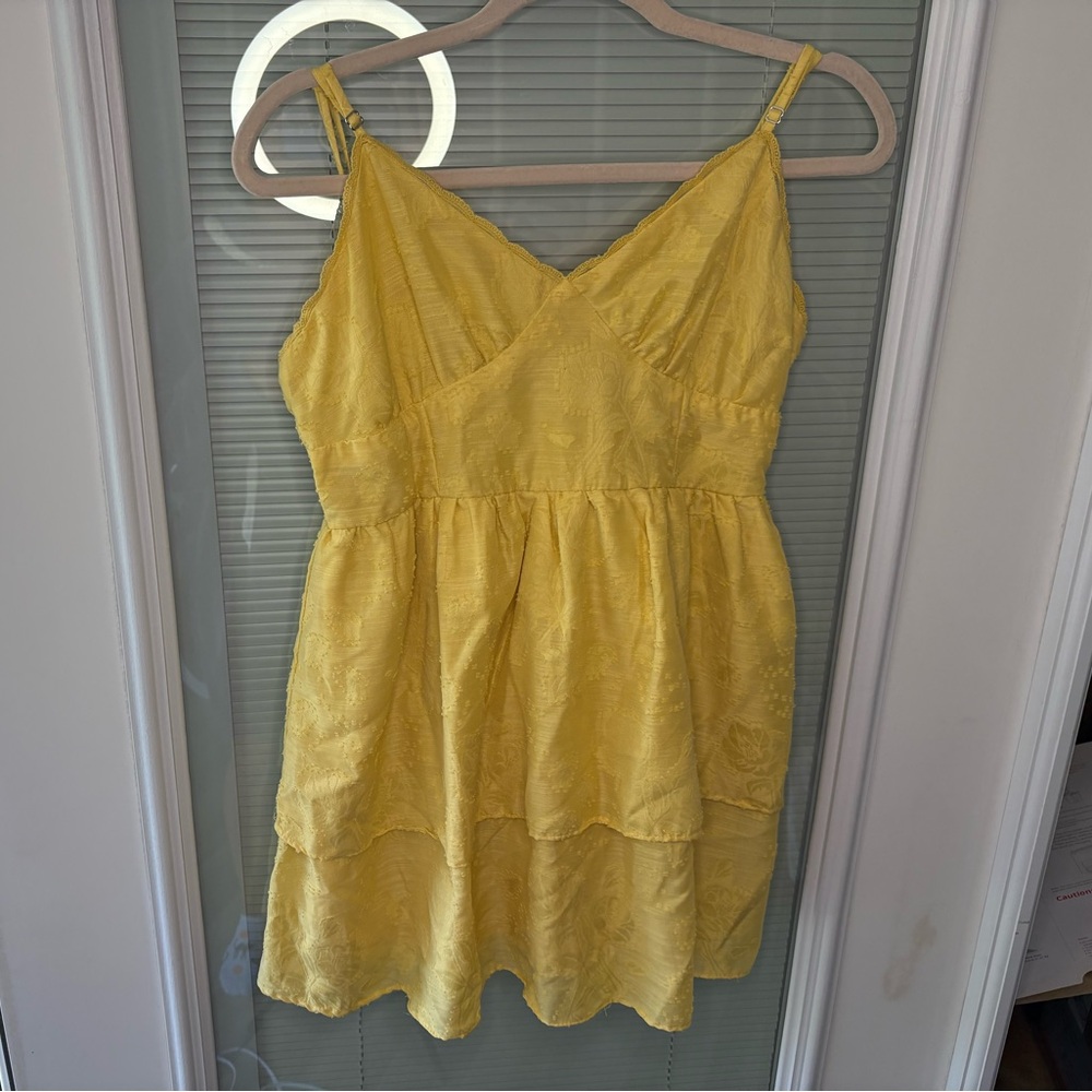 wild fable Yellow V-Neck Tiered Sundress